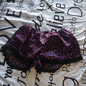 Purple cheetah print pajama shorts